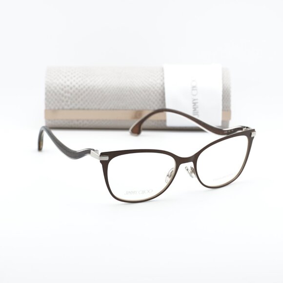 Jimmy Choo JC256 012R 00 Cat Eye 53mm Eyeglasses - Brown/Silver - Picture 6 of 10